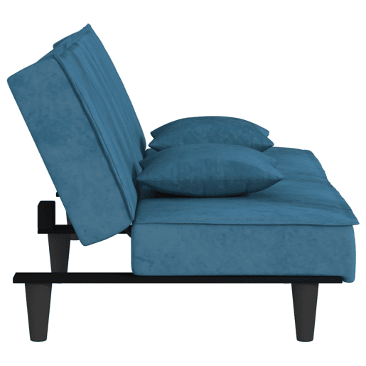 Sofá-cama, Sofá conversível veludo azul Sofá-cama, Sofá conversível veludo azul