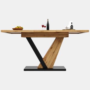 Mesa extensível 120u2013160 x 75 x 75,5 cm - Mesa de cozinha e sala de jantar - Com veios de madeira - Cor madeira