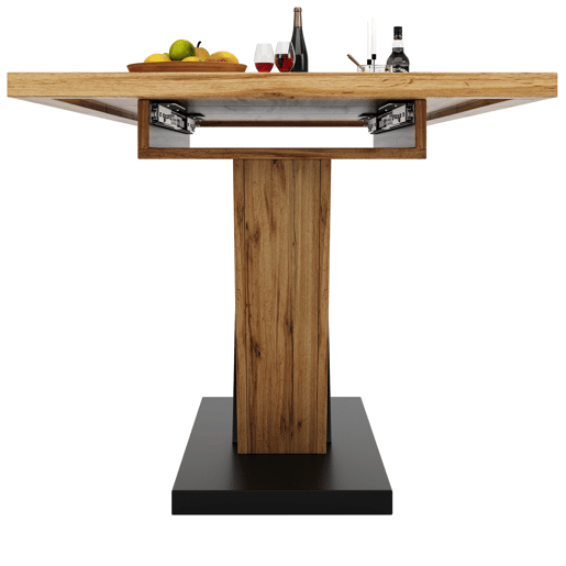 Mesa extensível 120u2013160 x 75 x 75,5 cm - Mesa de cozinha e sala de jantar - Com veios de madeira - Cor madeira
