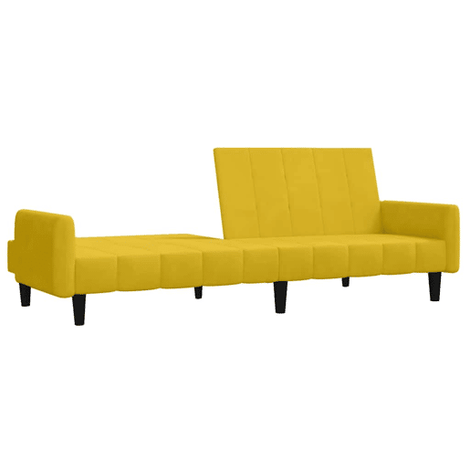 Sofá-cama, Sofá conversível de 2 lugares veludo amarelo