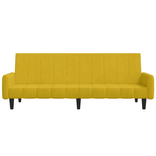 Sofá-cama, Sofá conversível de 2 lugares veludo amarelo