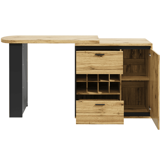 Mesa extensível 138x39x105 cm - estende até 220 cm, mesa de cozinha e sala de jantar, com veios de madeira - Cor madeira