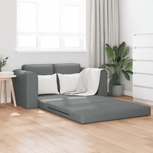 Sofá-cama, Sofá conversível Cinzento escuro 148 x 71 x 83 cm tecido