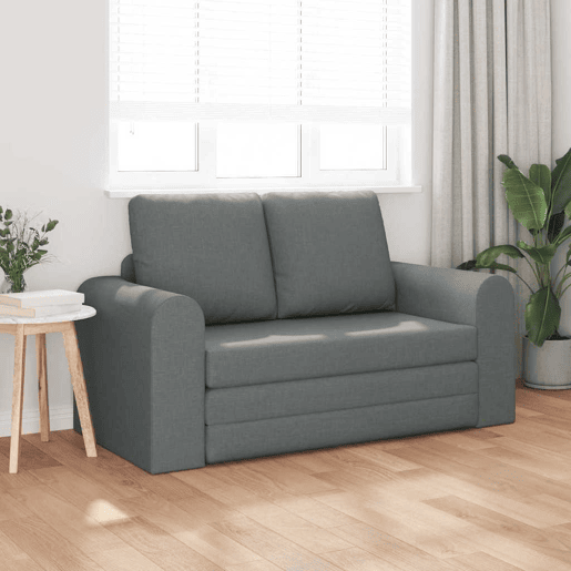 Sofá-cama, Sofá conversível Cinzento escuro 148 x 71 x 83 cm tecido