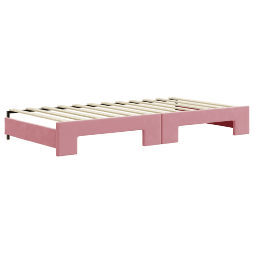 Sofá-cama, Sofá conversível com gavetão 100x200 cm veludo rosa Sofá-cama, Sofá conversível com gavetão 100x200 cm veludo rosa