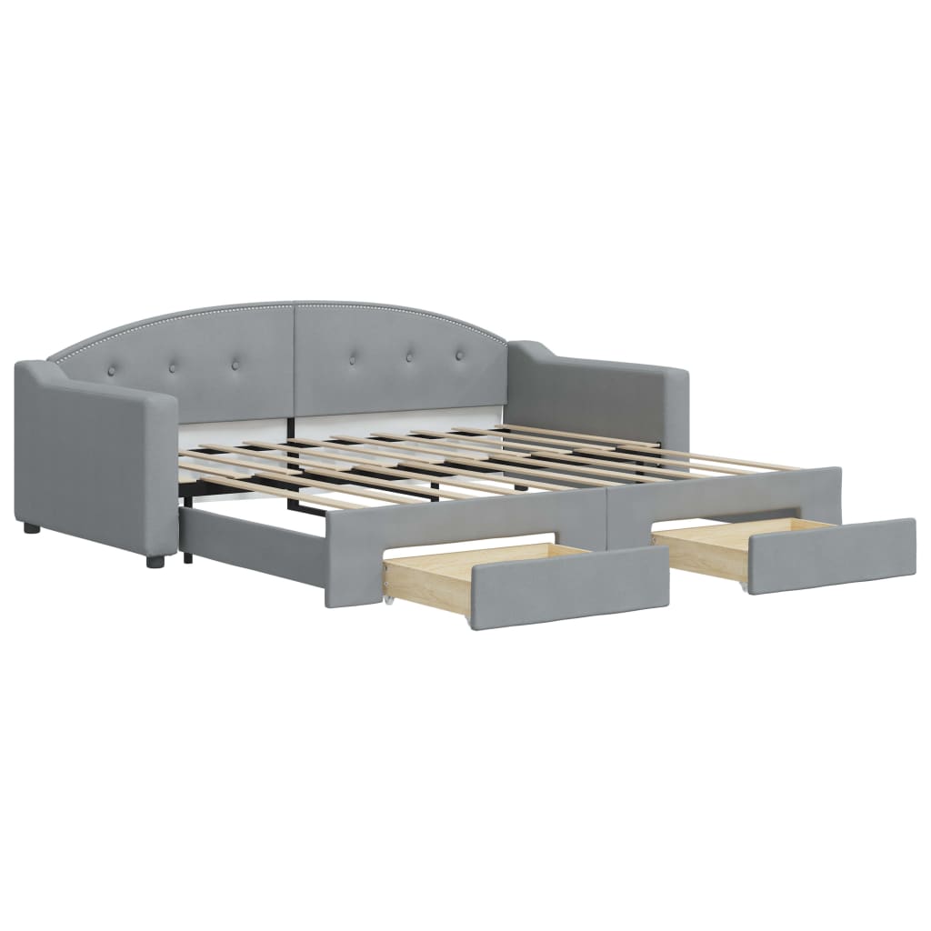 sofa cama - sofa convertible nido con cajones tela gris claro 90x190 cm