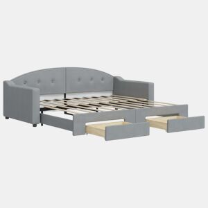 Sofá-cama, Sofá conversível c gavetão e gavetas 90x190 cm tecido cinzento-claro