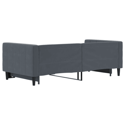 Sofá-cama, Sofá conversível com gavetão 90x190 cm veludo cinzento-escuro