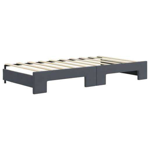 Sofá-cama, Sofá conversível com gavetão 90x190 cm veludo cinzento-escuro