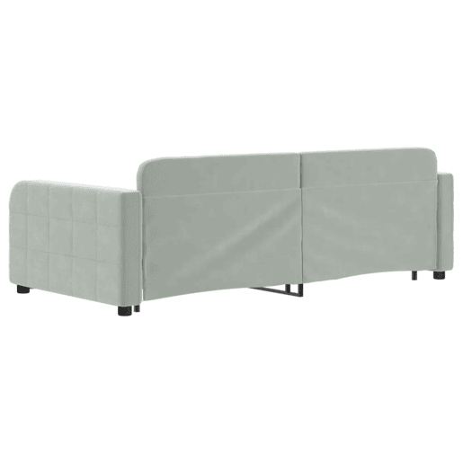 Sofá-cama, Sofá conversível c gavetão e gavetas 90x190 cm veludo cinzento-claro Sofá-cama, Sofá conversível c gavetão e gavetas 90x190 cm veludo cinzento-claro