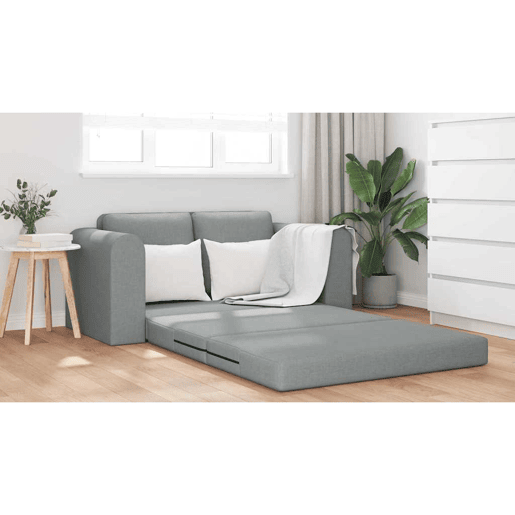 Sofá-cama, Sofá conversível Cinzento-claro 148 x 71 x 83 cm tecido