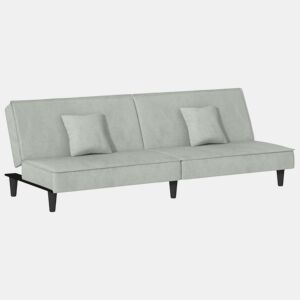 Sofá-cama, Sofá conversível veludo cinzento-claro