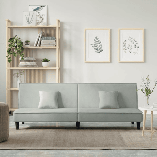Sofá-cama, Sofá conversível veludo cinzento-claro