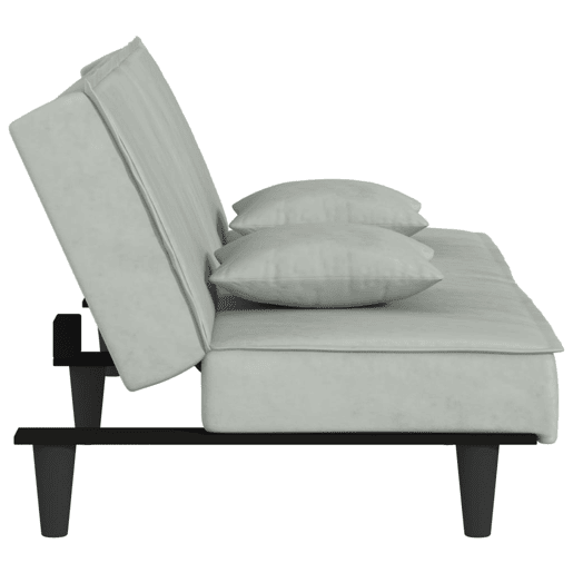 Sofá-cama, Sofá conversível veludo cinzento-claro