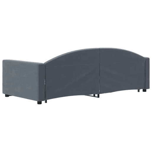Sofá-cama, Sofá conversível c gavetão e gavetas 90x190 cm veludo cinzento-escuro