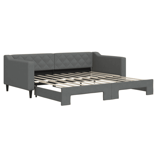 Sofá-cama, Sofá conversível com gavetão 90x190 cm tecido cinzento-escuro Sofá-cama, Sofá conversível com gavetão 90x190 cm tecido cinzento-escuro