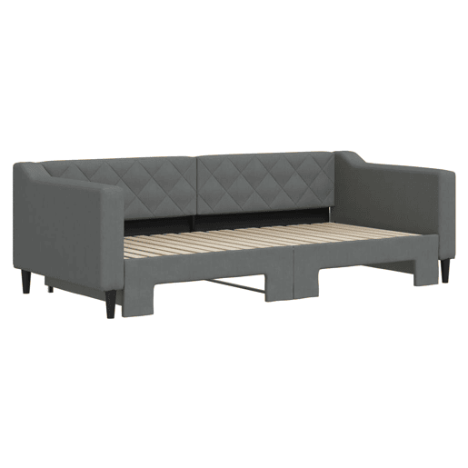 Sofá-cama, Sofá conversível com gavetão 90x190 cm tecido cinzento-escuro Sofá-cama, Sofá conversível com gavetão 90x190 cm tecido cinzento-escuro