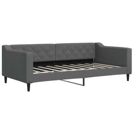 Sofá-cama, Sofá conversível com gavetão 90x190 cm tecido cinzento-escuro Sofá-cama, Sofá conversível com gavetão 90x190 cm tecido cinzento-escuro