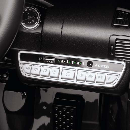 AIYAPLAY Carro Elétrico para Crianças de Polícia Carro a Bateria 12V com Motor Duplo Controlo Remoto 2,4 G Suspensão em 4 Rodas Sirene Faróis LED Porta USB Bluetooth e Música Branco