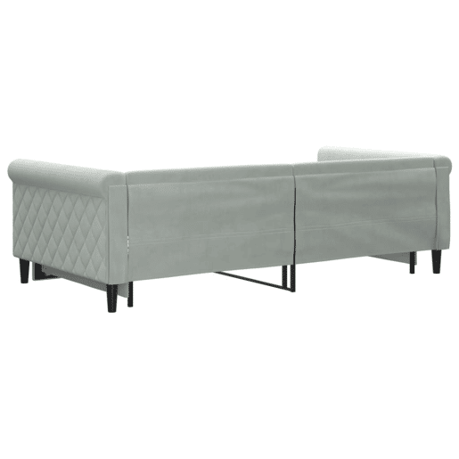 Sofá-cama, Sofá conversível com gavetão 100x200 cm veludo cinzento-claro Sofá-cama, Sofá conversível com gavetão 100x200 cm veludo cinzento-claro