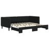 Sofá-cama, Sofá conversível com gavetão 90x190 cm veludo preto