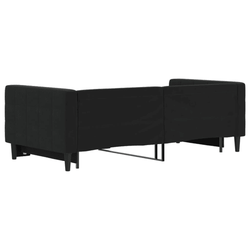 Sofá-cama, Sofá conversível com gavetão 90x190 cm veludo preto