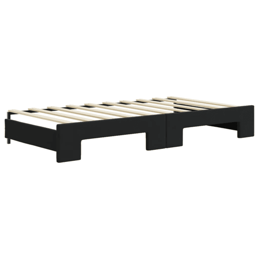 Sofá-cama, Sofá conversível com gavetão 90x190 cm veludo preto