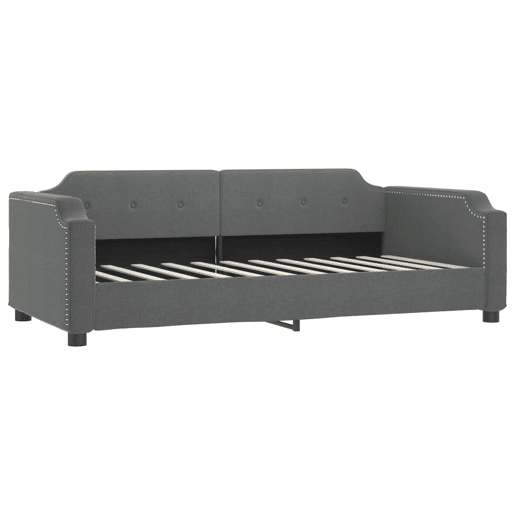 Sofá-cama, Sofá conversível c gavetão e gavetas 90x190 cm tecido cinzento-escuro Sofá-cama, Sofá conversível c gavetão e gavetas 90x190 cm tecido cinzento-escuro