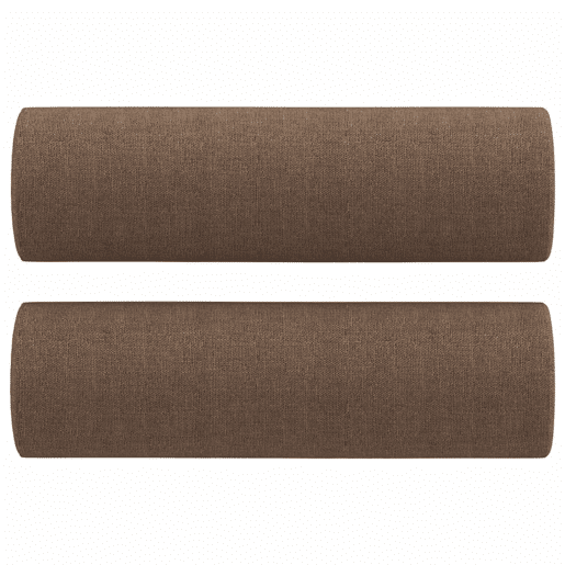 Sofá 2 lugares, Sofá fixo + almofadas decorativas 120 cm tecido castanho