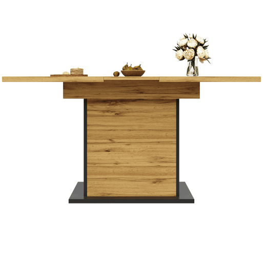 Mesa extensÃvel 110-140x80 cm - Mesa de cozinha dobrável para 4-6 pessoas com prateleira para vinho e porta de vidro - Preta Mesa extensÃvel 110-140x80 cm - Mesa de cozinha dobrável para 4-6 pessoas com prateleira para vinho e porta de vidro - Preta