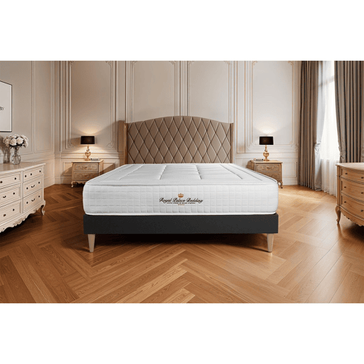 Conjunto de Estrado Preto + Colchão ROYAL PALACE BEDDING Balmoral (135x190 cm - Espuma Viscoelástica- Altura: 24 cm)