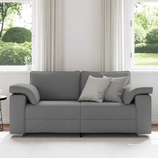 Sofá 3 lugares, Sofá fixo Cinza Escuro 180 x 77 x 82 cm tecido