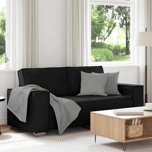 Sofá 3 lugares, Sofá fixo Preto 180 x 78 x 84 cm tecido