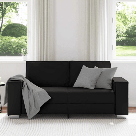 Sofá 3 lugares, Sofá fixo Preto 180 x 78 x 84 cm tecido