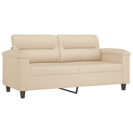 Sofá de 2 lugares - Sofá fixo 140 cm tecido de microfibra cor creme Sofá de 2 lugares - Sofá fixo 140 cm tecido de microfibra cor creme