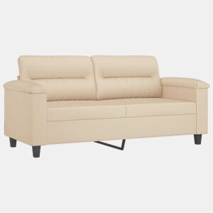 Sofá de 2 lugares - Sofá fixo 140 cm tecido de microfibra cor creme