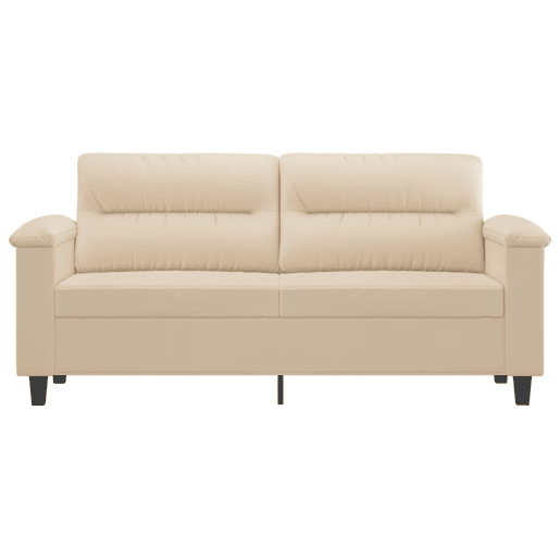 Sofá de 2 lugares - Sofá fixo 140 cm tecido de microfibra cor creme Sofá de 2 lugares - Sofá fixo 140 cm tecido de microfibra cor creme
