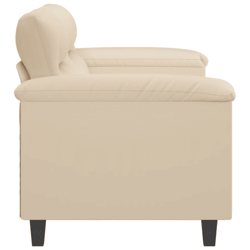 Sofá de 2 lugares - Sofá fixo 140 cm tecido de microfibra cor creme Sofá de 2 lugares - Sofá fixo 140 cm tecido de microfibra cor creme