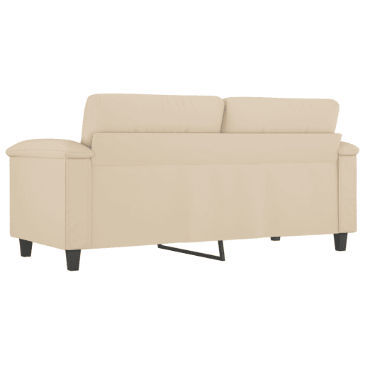Sofá de 2 lugares - Sofá fixo 140 cm tecido de microfibra cor creme Sofá de 2 lugares - Sofá fixo 140 cm tecido de microfibra cor creme