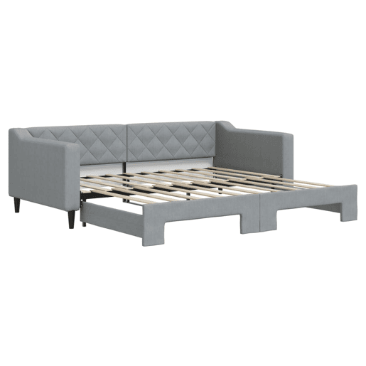 Sofá-cama, Sofá conversível com gavetão 90x190 cm tecido cinzento-claro Sofá-cama, Sofá conversível com gavetão 90x190 cm tecido cinzento-claro