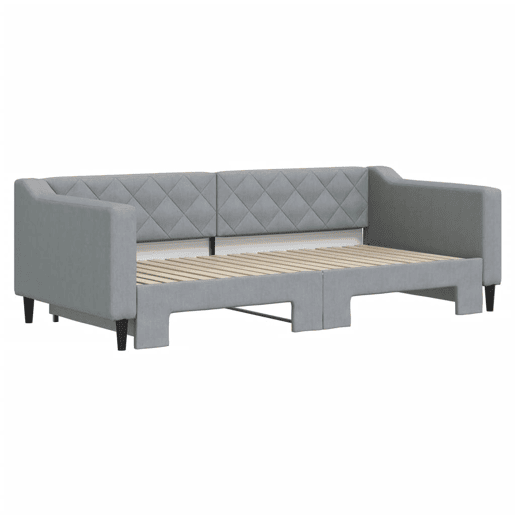 Sofá-cama, Sofá conversível com gavetão 90x190 cm tecido cinzento-claro Sofá-cama, Sofá conversível com gavetão 90x190 cm tecido cinzento-claro