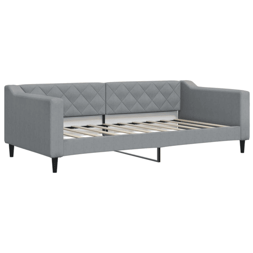 Sofá-cama, Sofá conversível com gavetão 90x190 cm tecido cinzento-claro Sofá-cama, Sofá conversível com gavetão 90x190 cm tecido cinzento-claro