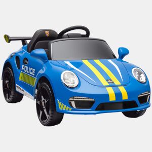 AIYAPLAY Carro Elétrico para Crianças de Polícia Carro a Bateria 12V com Controlo Remoto 2,4 G Motor Duplo Sirene Música Sem Fios Buzina Rodas Auxiliares e Faróis LED 105x58x49 cm Azul