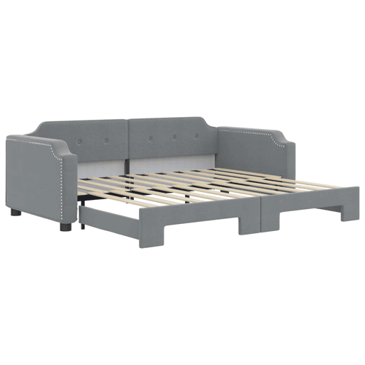 Sofá-cama, Sofá conversível com gavetão 90x190 cm tecido cinzento-claro Sofá-cama, Sofá conversível com gavetão 90x190 cm tecido cinzento-claro