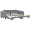 Sofá-cama, Sofá conversível com gavetão 90x190 cm tecido cinzento-claro