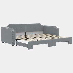 Sofá-cama, Sofá conversível com gavetão 90x190 cm tecido cinzento-claro