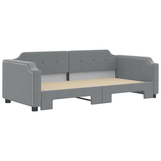 Sofá-cama, Sofá conversível com gavetão 90x190 cm tecido cinzento-claro Sofá-cama, Sofá conversível com gavetão 90x190 cm tecido cinzento-claro