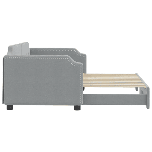 Sofá-cama, Sofá conversível com gavetão 90x190 cm tecido cinzento-claro Sofá-cama, Sofá conversível com gavetão 90x190 cm tecido cinzento-claro
