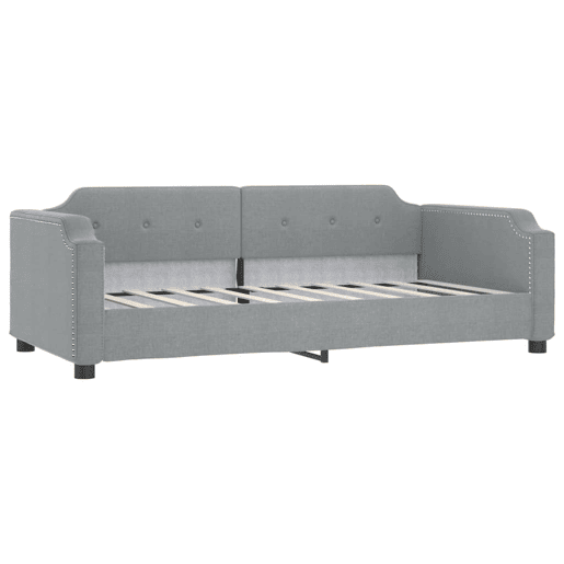 Sofá-cama, Sofá conversível com gavetão 90x190 cm tecido cinzento-claro Sofá-cama, Sofá conversível com gavetão 90x190 cm tecido cinzento-claro