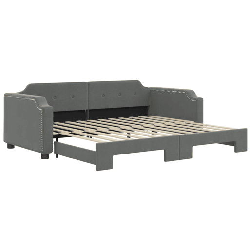Sofá-cama, Sofá conversível com gavetão 90x190 cm tecido cinzento-escuro Sofá-cama, Sofá conversível com gavetão 90x190 cm tecido cinzento-escuro